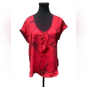 BOLD elements Red Floral Blouse GUC S